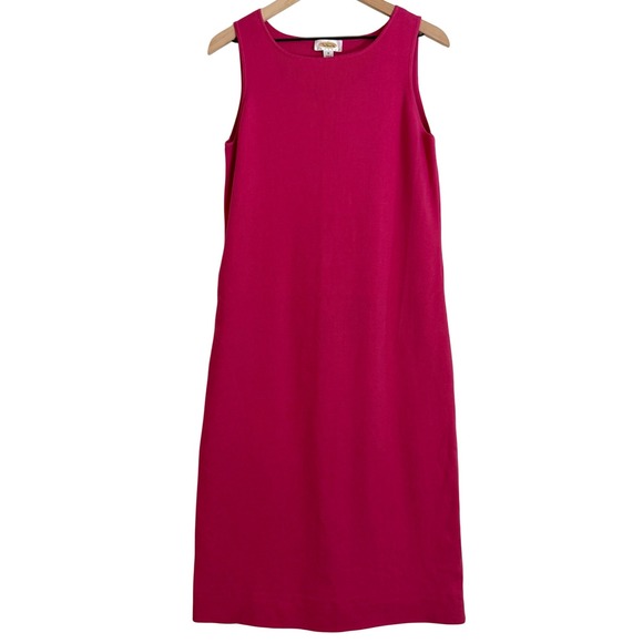TALBOTS Petite Pink Sleeveless Cotton Sheath Dress Pink Size M - Picture 1 of 6